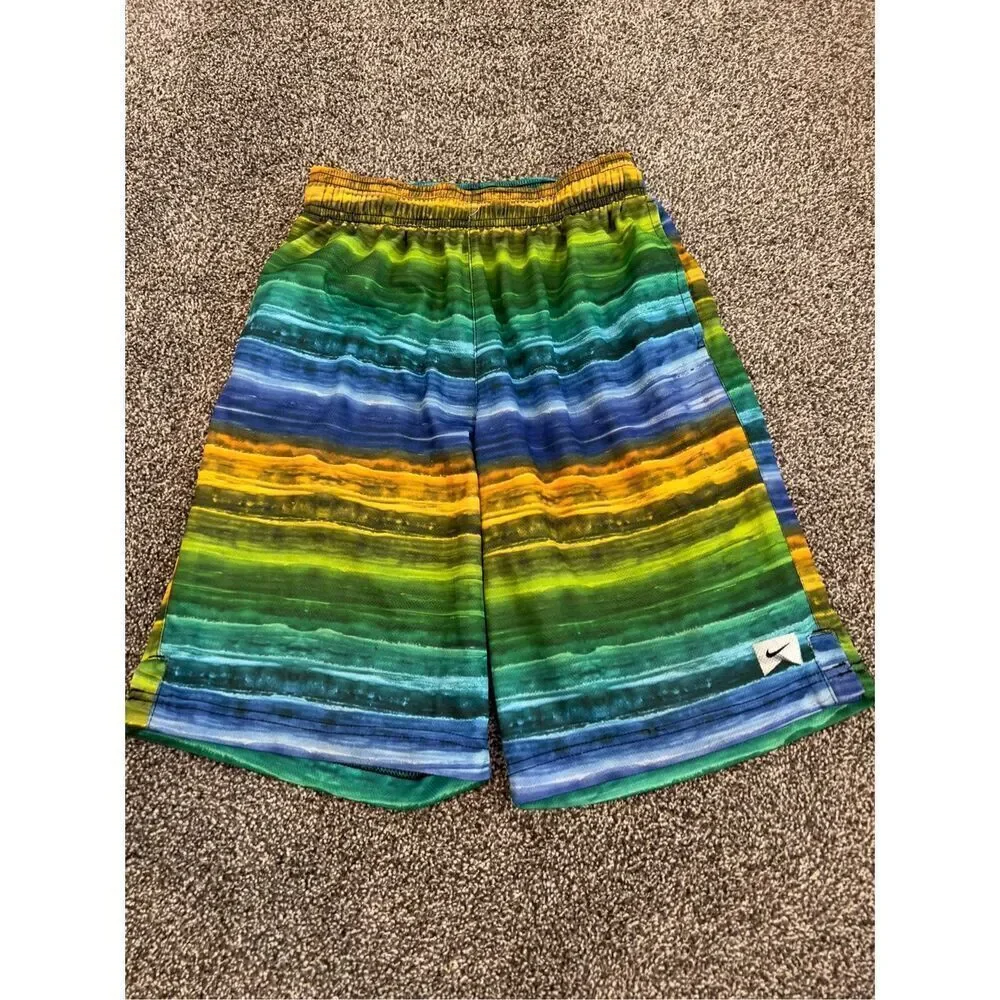 Nike youth medium Multicolor Striped swim Shorts